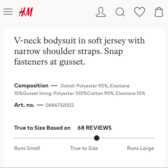 NWT H&M V-Neck Jersey Bodysuit - Picture 4 of 5